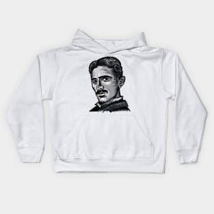 Nikola Tesla Portrait Kids Hoodie